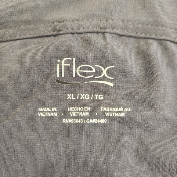 iFlex Zip Front Jacket with Knit Panels by Cherokee Scrubs Gray Womens Size XL - Picture 4 of 12